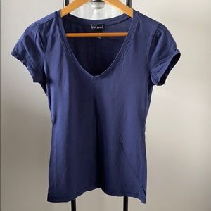 Blue V neck top